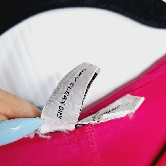 Vintage 90s Laura & Jayne 100% Silk Blouse Top Bow Peter Pan Collar Fuchsia 10 - Picture 6 of 11